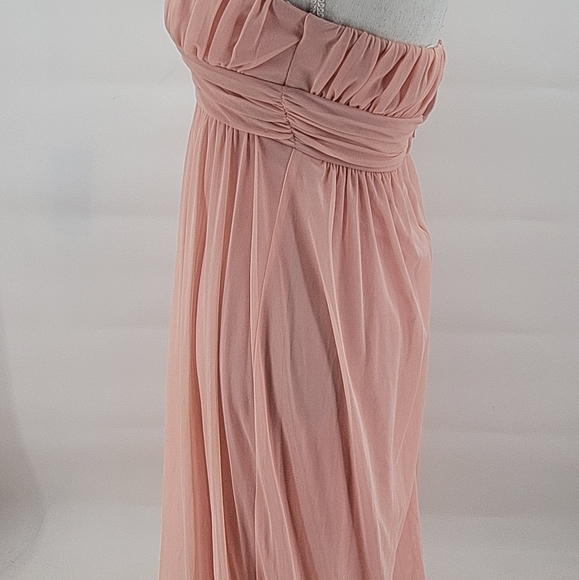 City Triangles Light Pink Beaded Halter Cocktail Prom Maxi Long Dress Size 1 - Picture 10 of 12
